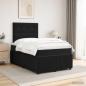 Preview: LED Boxspringbett mit Matratze Schwarz 120 x 190 cm Samt