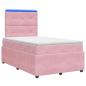 Preview: LED Boxspringbett mit Matratze Rosa 120 x 190 cm Samt