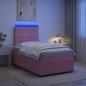 Preview: LED Boxspringbett mit Matratze Rosa 120 x 190 cm Samt