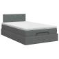 Preview: Ottoman Bett mit Matratze Dunkelgrau 120 x 190 cm Stoff