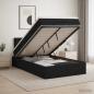 Preview: ARDEBO.de - Ottoman Bett mit Matratze Schwarz 120 x 200 cm Stoff