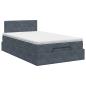 Preview: Ottoman Bett mit Matratze Dunkelgrau 120 x 190 cm Samt