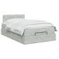 Preview: Ottoman Bett mit Matratze Hellgrau 120 x 200 cm Samt