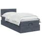 Preview: Ottoman Bett mit Matratze Dunkelgrau 90 x 190 cm Samt