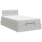 Preview: Ottoman Bett mit Matratze Hellgrau 120 x 190 cm Samt