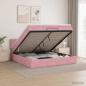 Preview: ARDEBO.de - Ottoman Bett mit Matratze mit Kopfteil Rosa 140 x 200 cm Samt