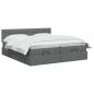 Preview: Ottoman Bett mit Matratze mit Kopfteil 2 stk. Dunkelgrau Stoff