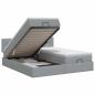Preview: Ottoman Bett mit Matratze mit Kopfteil 2 Stk. Hellgrau Stoff