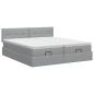 Preview: Ottoman Bett mit Matratze mit Kopfteil 2 Stk. Hellgrau Stoff
