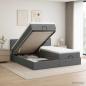 Preview: ARDEBO.de - Ottoman Bett mit Matratze mit Kopfteil 2 Stk. Dunkelgrau Stoff