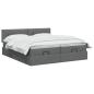 Preview: Ottoman Bett mit Matratze mit Kopfteil 2 Stk. Dunkelgrau Stoff