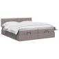 Preview: Ottoman Bett mit Matratze mit Kopfteil 2 Stk. Taupe Stoff