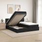 Preview: ARDEBO.de - Ottoman Bett mit Matratze mit Kopfteil 2 Stk. Schwarz Stoff