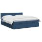 Preview: Ottoman Bett mit Matratze mit Kopfteil 2 Stk. Blau Stoff