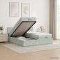 Preview: ARDEBO.de - Ottoman Bett mit Matratze mit Kopfteil 2 pcs Hellgrau Samt