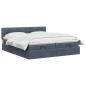 Preview: Ottoman Bett mit Matratze mit Kopfteil 2 Stk. Dunkelgrau Samt