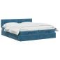 Preview: Ottoman Bett mit Matratze mit Kopfteil 2 Stk. Dunkelblau Samt