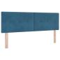Preview: Ottoman Bett mit Matratze mit Kopfteil 2 Stk. Dunkelblau Samt