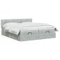 Preview: Ottoman Bett mit Matratze mit Kopfteil 2 Stk. Hellgrau Samt