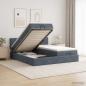 Preview: ARDEBO.de - Ottoman Bett mit Matratze mit Kopfteil 2 Stk. Dunkelgrau Samt