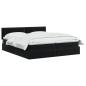 Preview: Ottoman Bett mit Matratze mit Kopfteil 2 Stk. Schwarz Samt