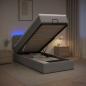 Preview: Ottoman-Bett mit Matratze und LED Hellgrau 80 x 200 cm Stoff