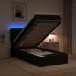 Preview: ARDEBO.de - Ottoman-Bett mit Matratze und LED Schwarz 100 x 200 cm Stoff
