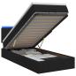 Preview: Ottoman-Bett mit Matratze und LED Schwarz 100 x 200 cm Stoff