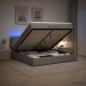 Preview: Ottoman-Bett mit Matratze und LED Taupe 140 x 200 cm Stoff