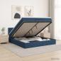 Preview: Ottoman-Bett mit Matratze und LED Blau 180 x 200 cm Stoff