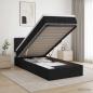 Preview: ARDEBO.de - Ottoman-Bett mit Matratze und LED Schwarz 90 x 200 cm Stoff