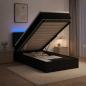Preview: Ottoman-Bett mit Matratze und LED Schwarz 90 x 200 cm Stoff