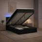 Preview: ARDEBO.de - Ottoman-Bett mit Matratze und LED Schwarz 120 x 190 cm Stoff