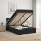 Preview: Ottoman-Bett mit Matratze und LED Schwarz 120 x 190 cm Stoff