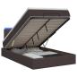Preview: Ottoman-Bett mit Matratze und LED Dunkelbraun 120 x 190 cm