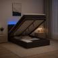 Preview: Ottoman-Bett mit Matratze und LED Dunkelbraun 120 x 190 cm