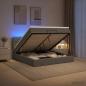 Preview: Ottoman-Bett mit Matratze und LED Dunkelgrau 140 x 190 cm Stoff