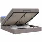 Preview: Ottoman-Bett mit Matratze und LED Taupe 140 x 190 cm Stoff