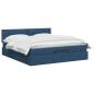 Preview: Ottoman-Bett mit Matratze und LED Blau 160 x 200 cm Stoff
