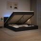 Preview: ARDEBO.de - Ottoman-Bett mit Matratze und LED Schwarz 180 x 200 cm Stoff