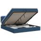 Preview: Ottoman-Bett mit Matratze und LED Blau 200 x 200 cm Stoff