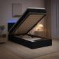 Preview: ARDEBO.de - Ottoman-Bett mit Matratze und LED Schwarz 90 x 200 cm Stoff