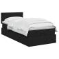 Preview: Ottoman-Bett mit Matratze und LED Schwarz 90 x 200 cm Stoff