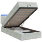 Preview: Ottoman-Bett mit Matratze und LED Hellgrau 90 x 190 cm Samt