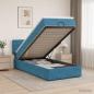 Preview: Ottoman-Bett mit Matratze und LED Dunkelblau 90 x 190 cm Samt