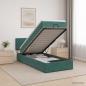 Preview: ARDEBO.de - Ottoman-Bett mit Matratze und LED Dunkelgrün 90 x 200 cm Samt