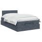 Preview: Ottoman-Bett mit Matratze und LED Dunkelgrau 120 x 190 cm Samt