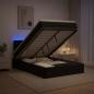 Preview: ARDEBO.de - Ottoman-Bett mit Matratze und LED Schwarz 120 x 190 cm Samt