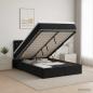 Preview: Ottoman-Bett mit Matratze und LED Schwarz 120 x 190 cm Samt