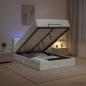Preview: ARDEBO.de - Ottoman-Bett mit Matratze und LED Hellgrau 120 x 200 cm Samt